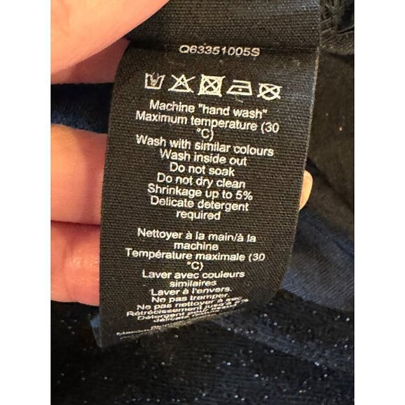 By Malene Birger Sweater Women Small Black Metallic Knit Mock Neck Hinnon Top - Picture 10 of 10